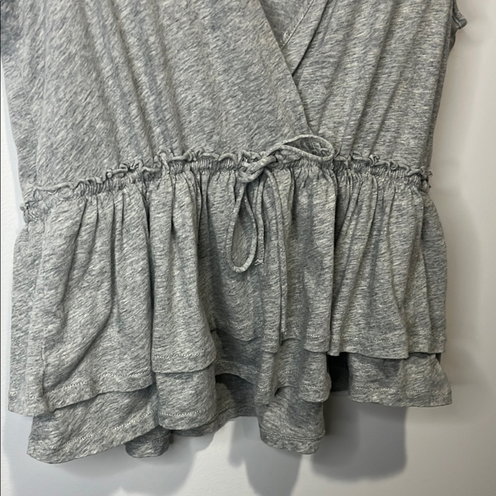 J Crew Gray Sleeveless babydoll ruffle sleeveless cotton Top - Picture 4 of 6